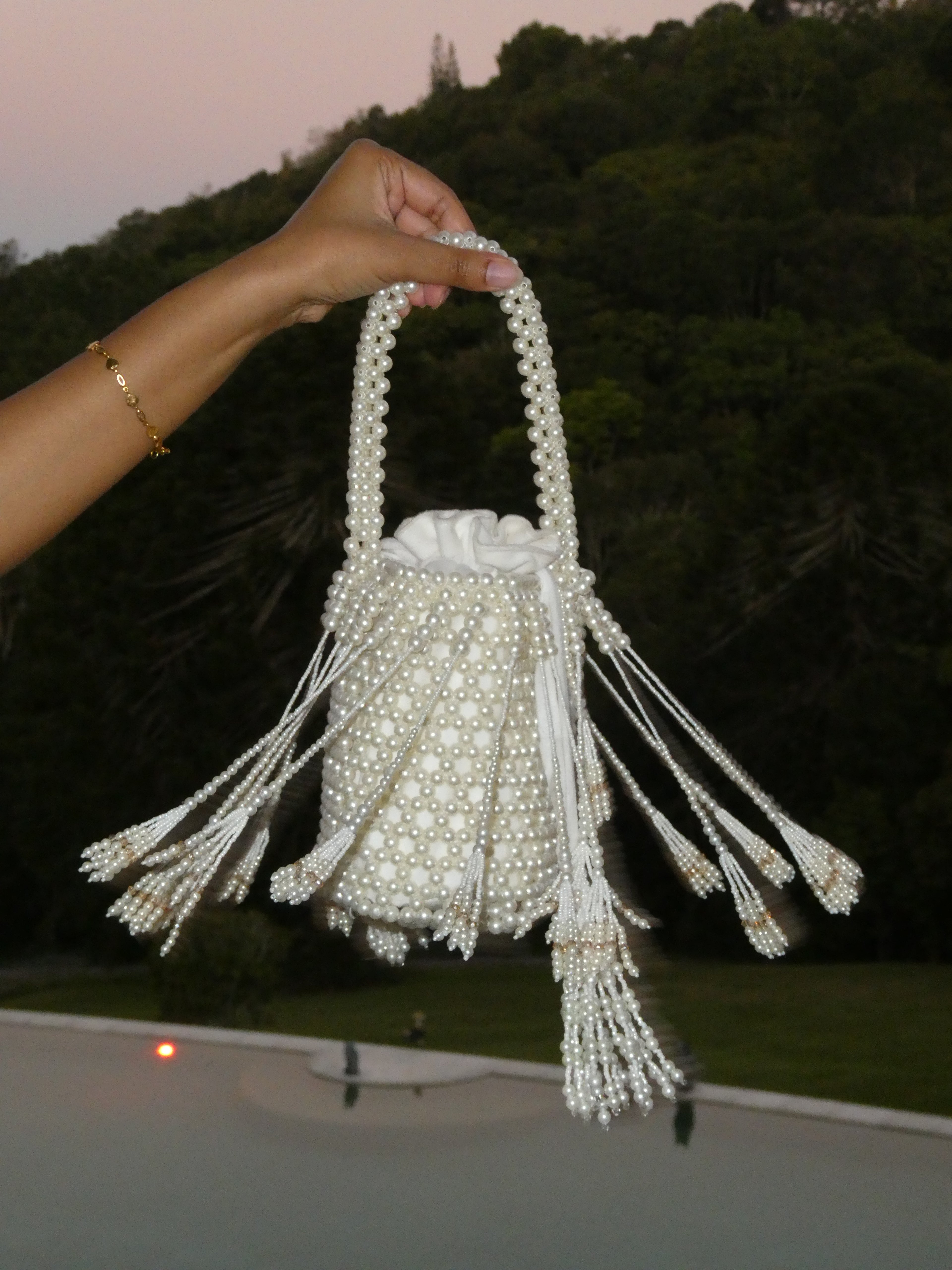 Ivy Pearl Bag | White