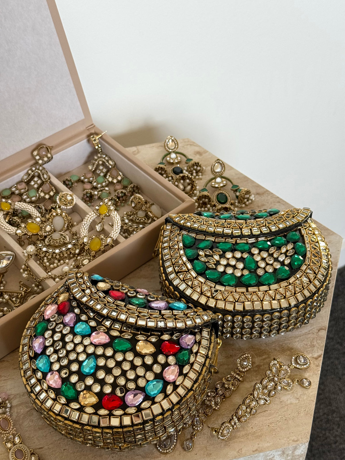 Satya Beaded Mini Clutch | Green