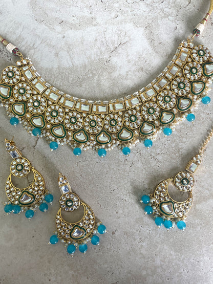 Priya Necklace Set Turquoise