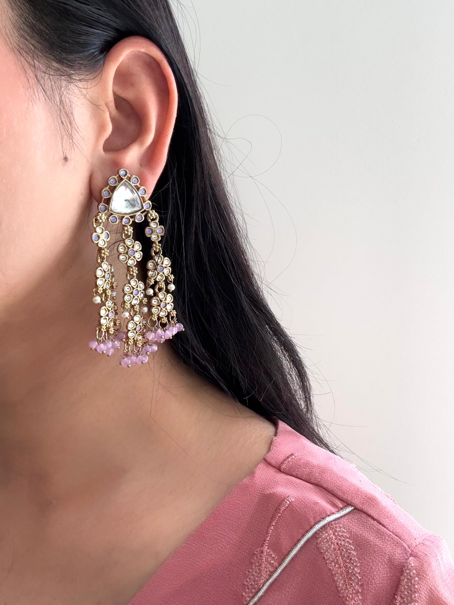 Diya Earrings Pink