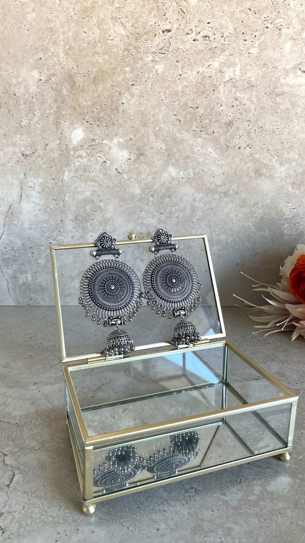 Zeenat Earrings | Oxidised