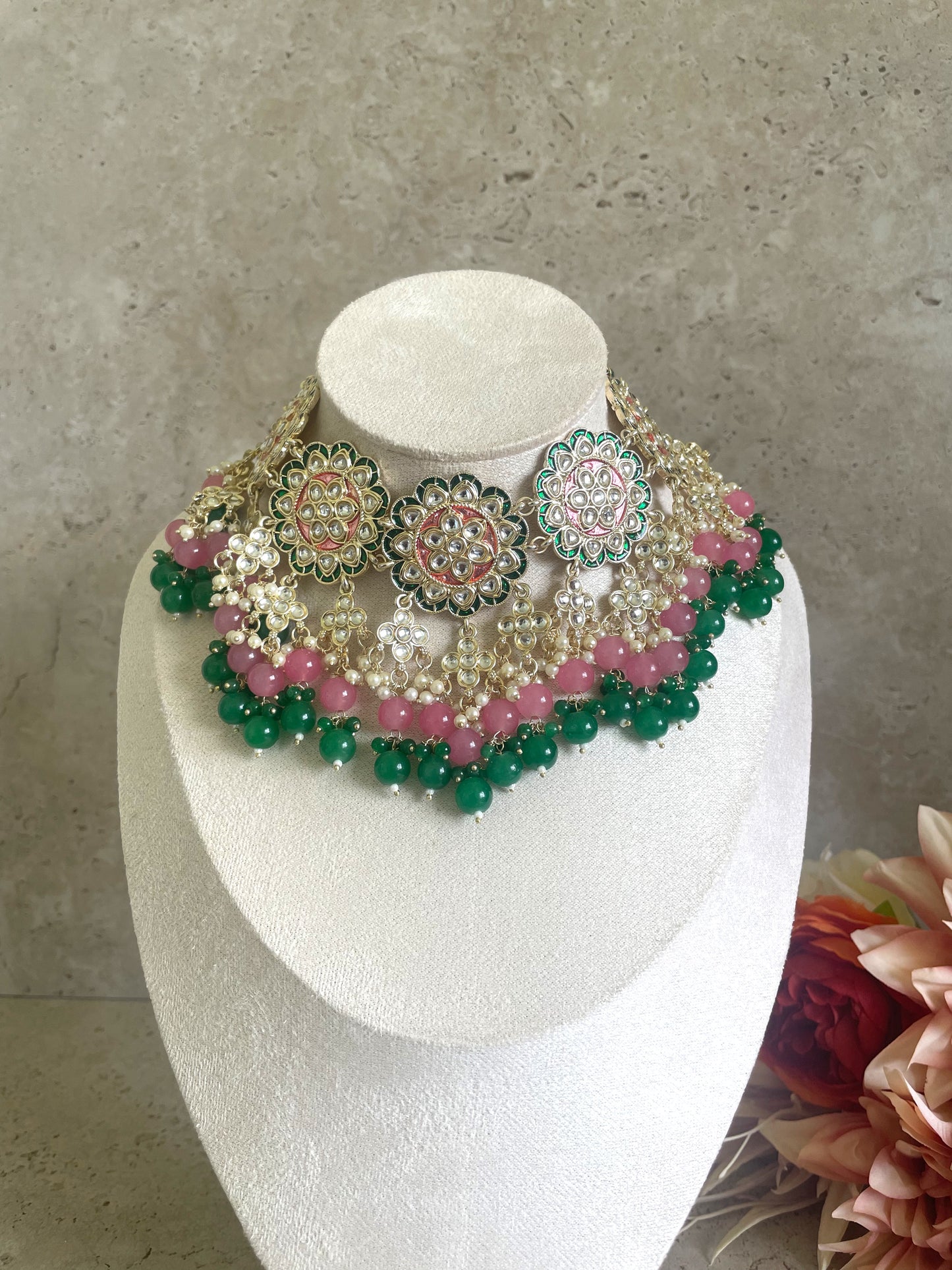 Noor Necklace Set Green