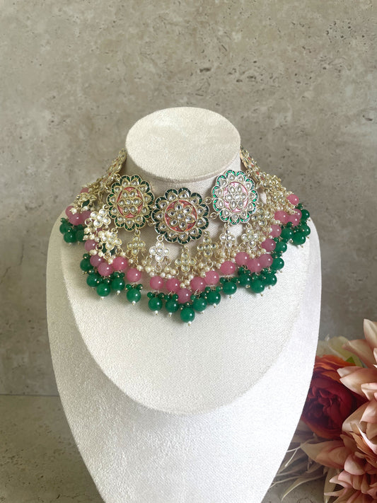 Noor Necklace Set Green