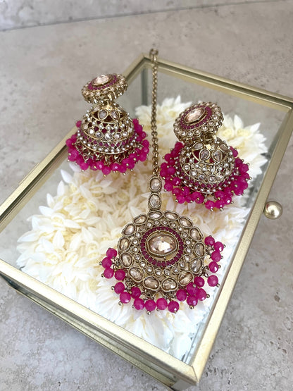 Simran Tikka Set Pink