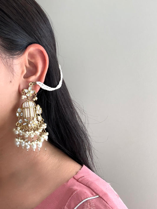 Lata Earrings White