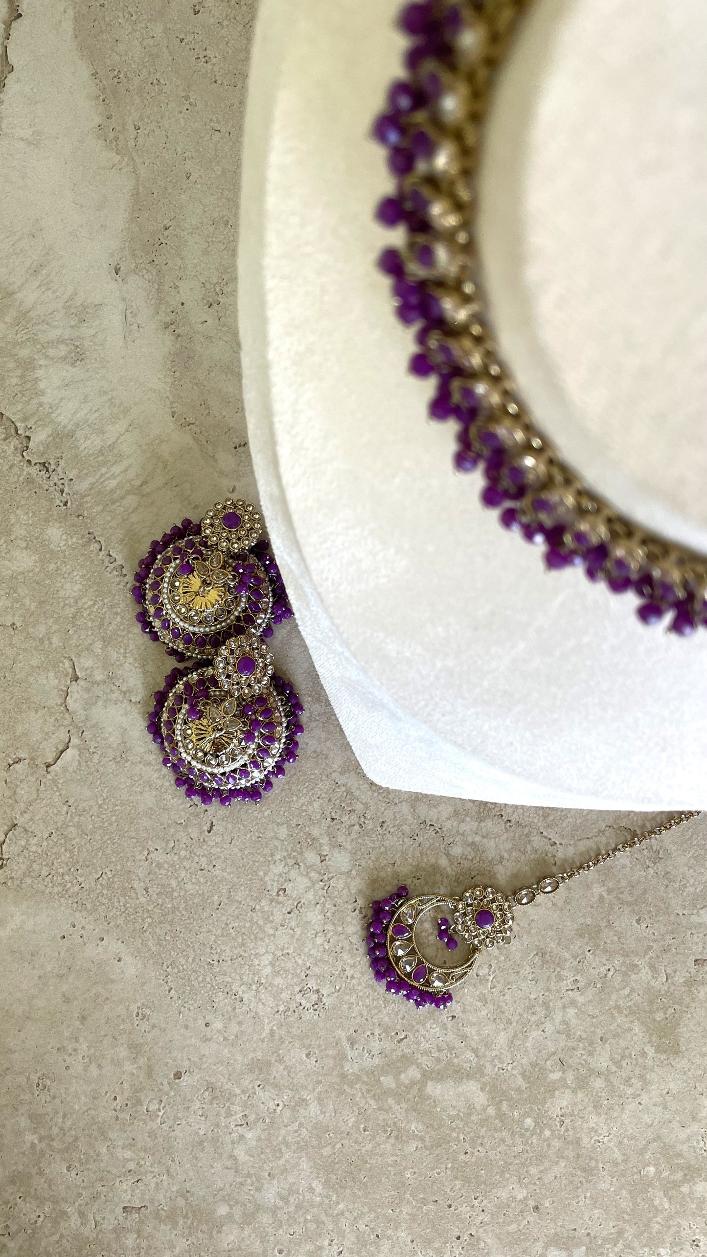 Alia Necklace Set Purple