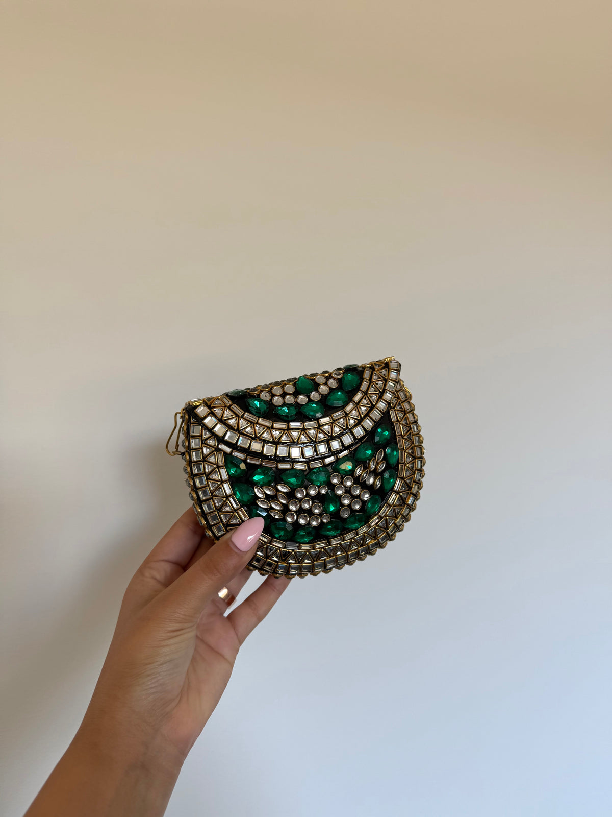 Satya Beaded Mini Clutch | Green