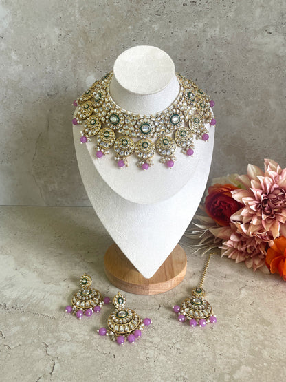 Payal Necklace Set Purple