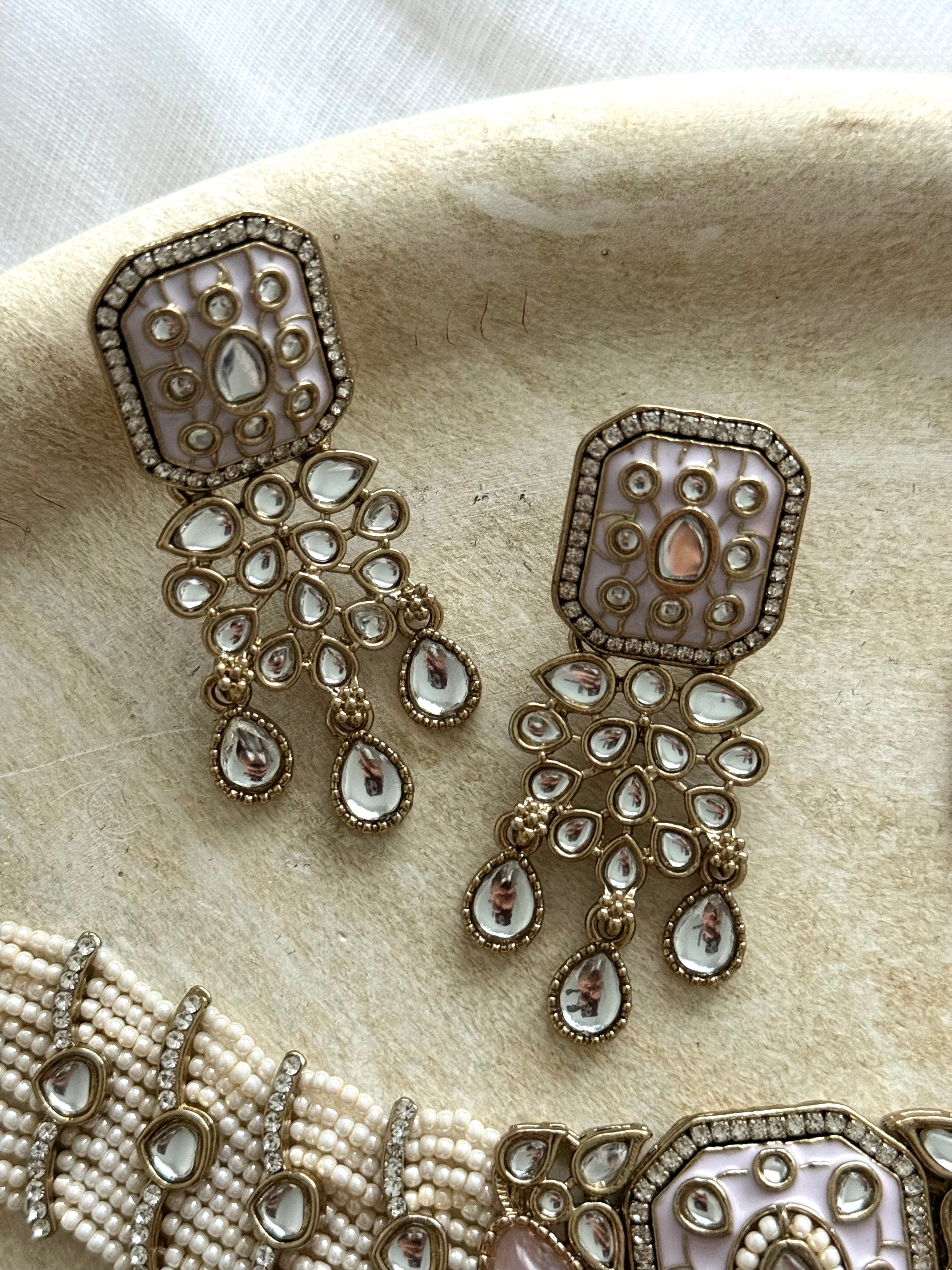 Sunaina Necklace Set | Baby Pink