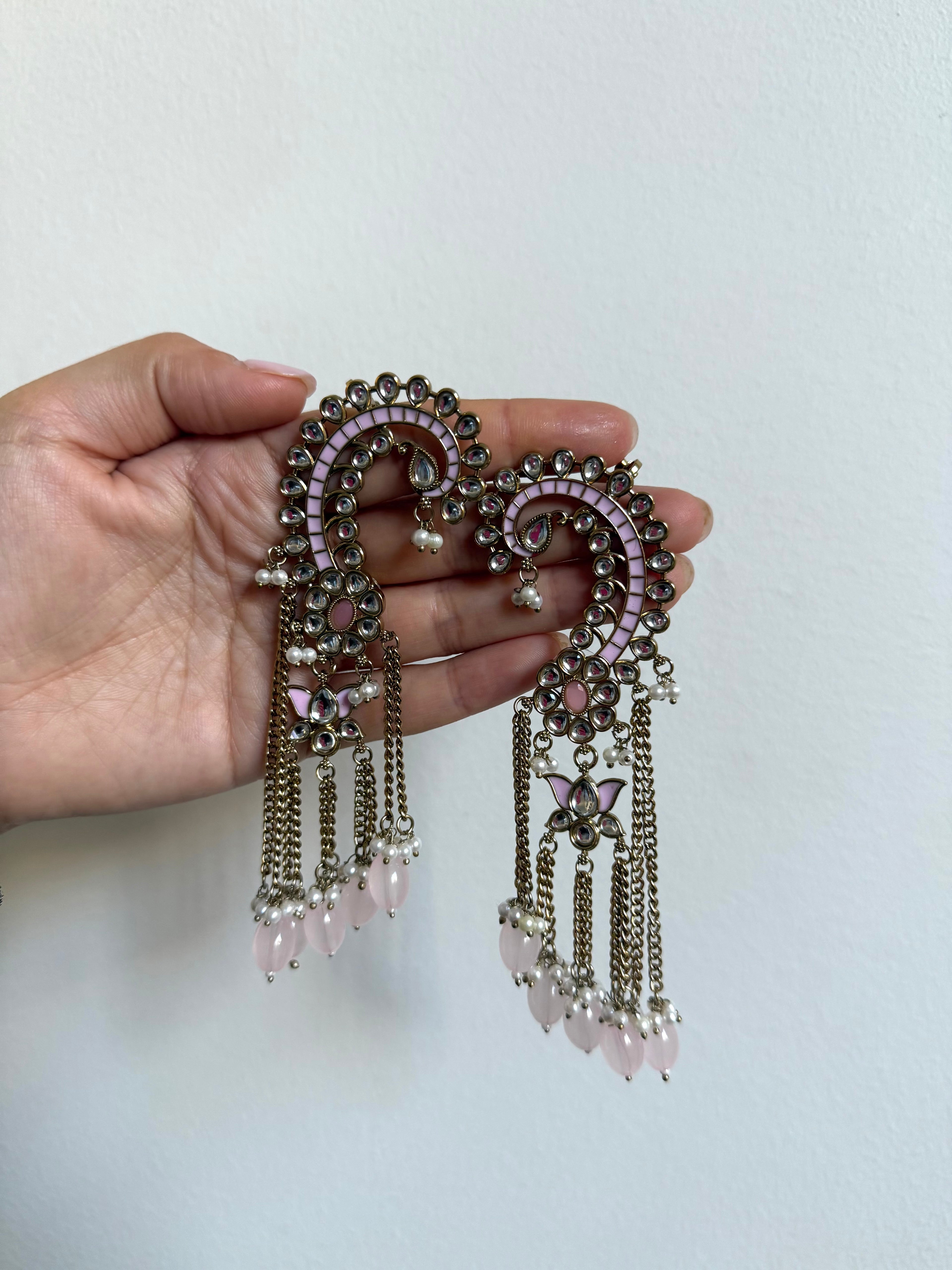 Indira Earcuff Earrings | Soft Pink