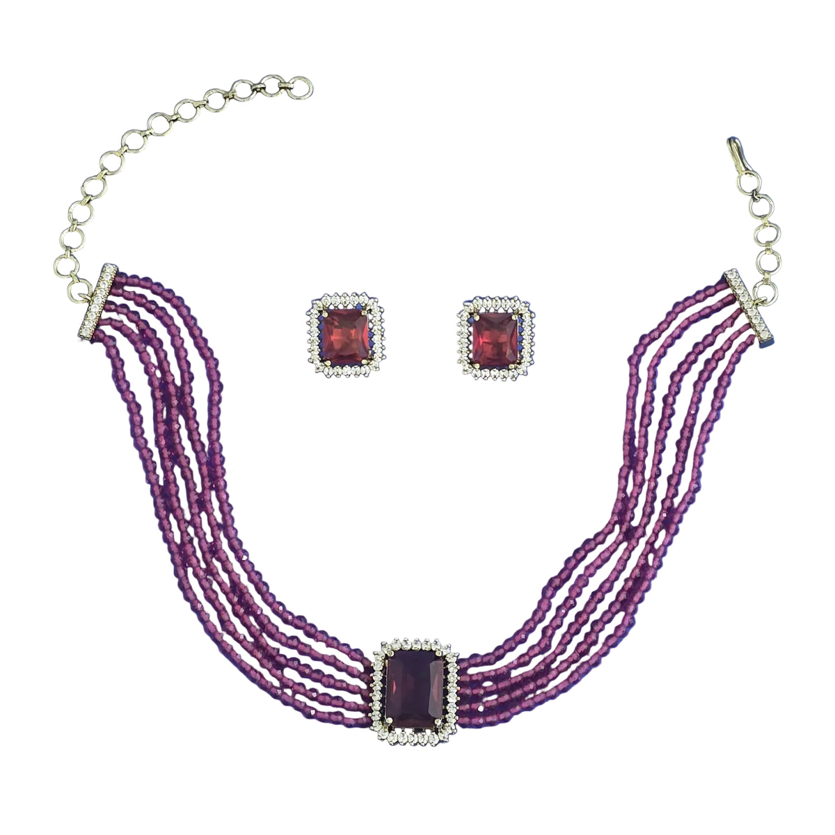 Rumi Choker Set | Wine Red