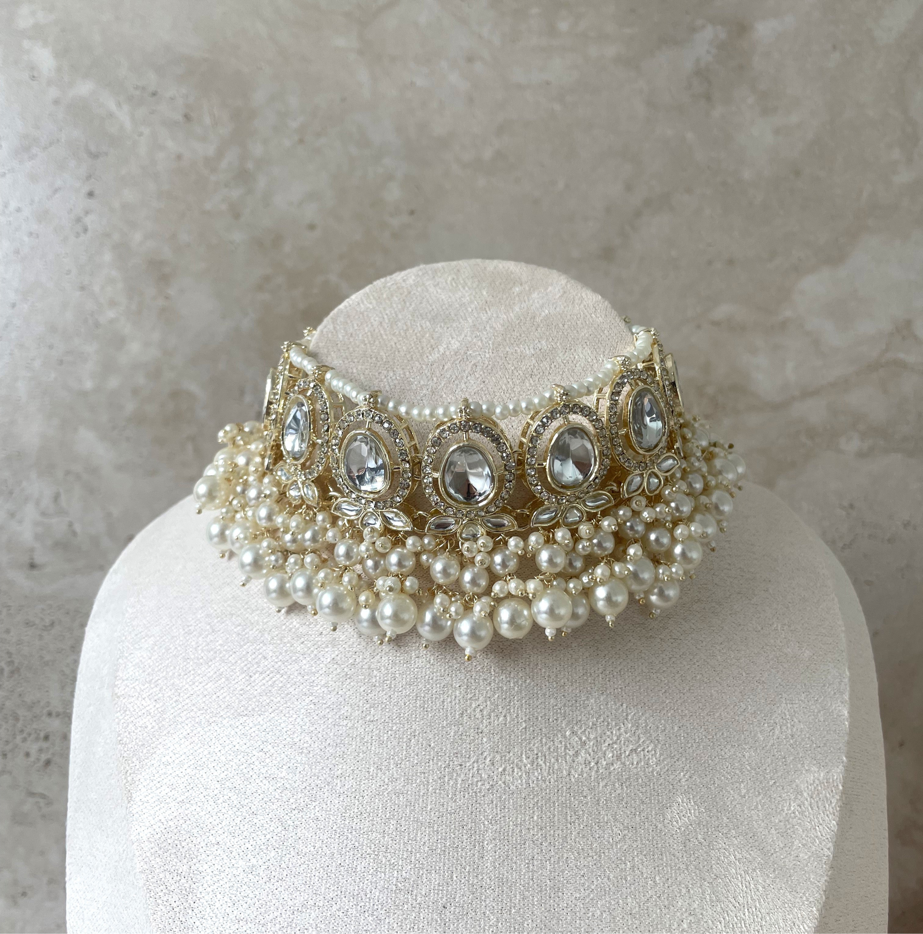 Dimple Necklace Set White