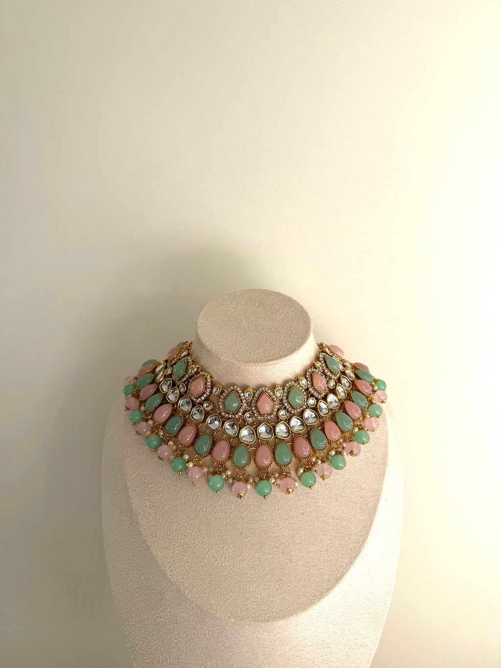 Elyana Necklace Set Mint Pink