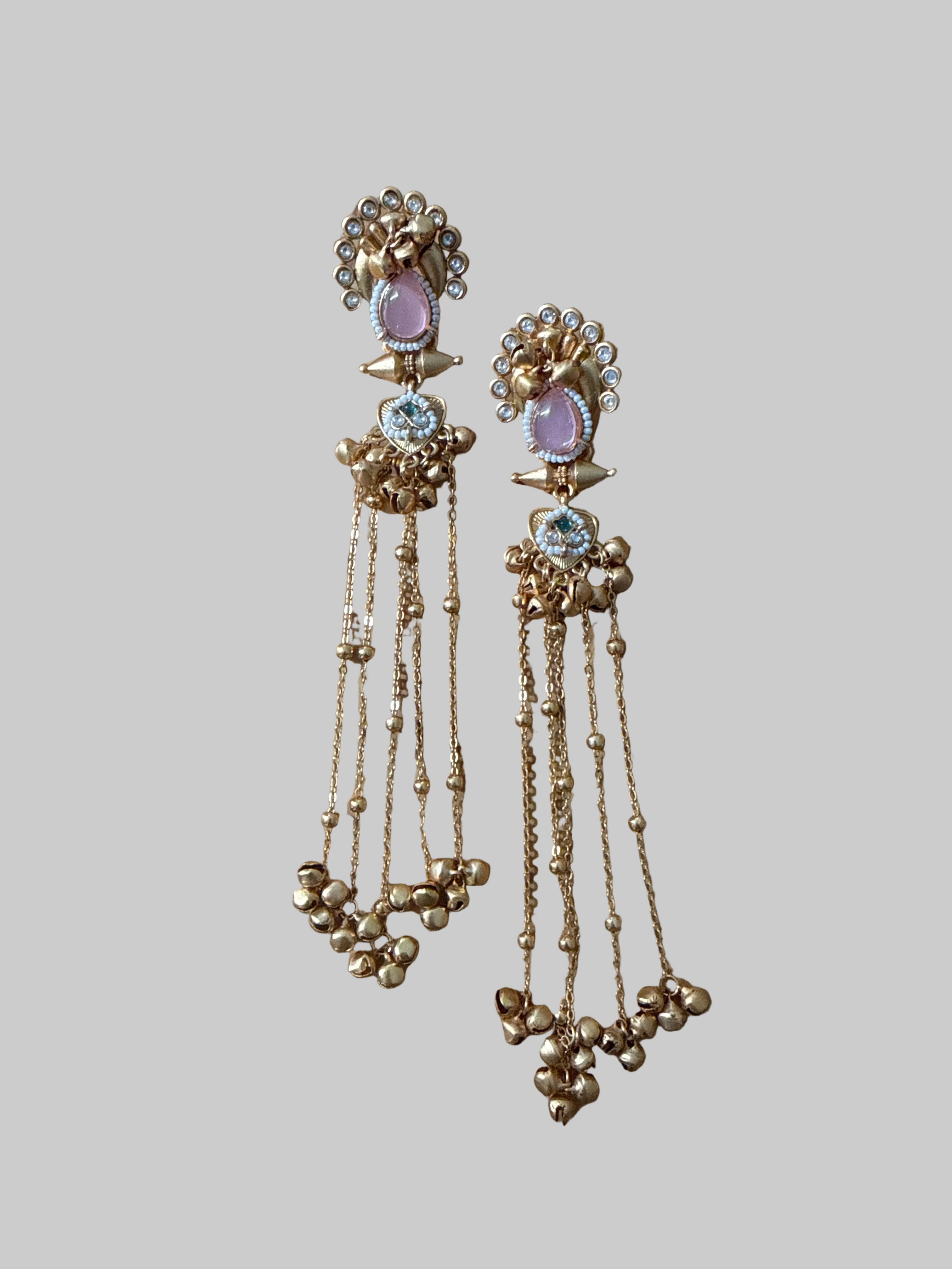 Ishvika Kashmiri Eaarings | Soft Pink