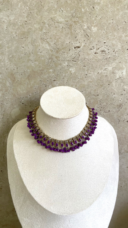 Alia Necklace Set Purple