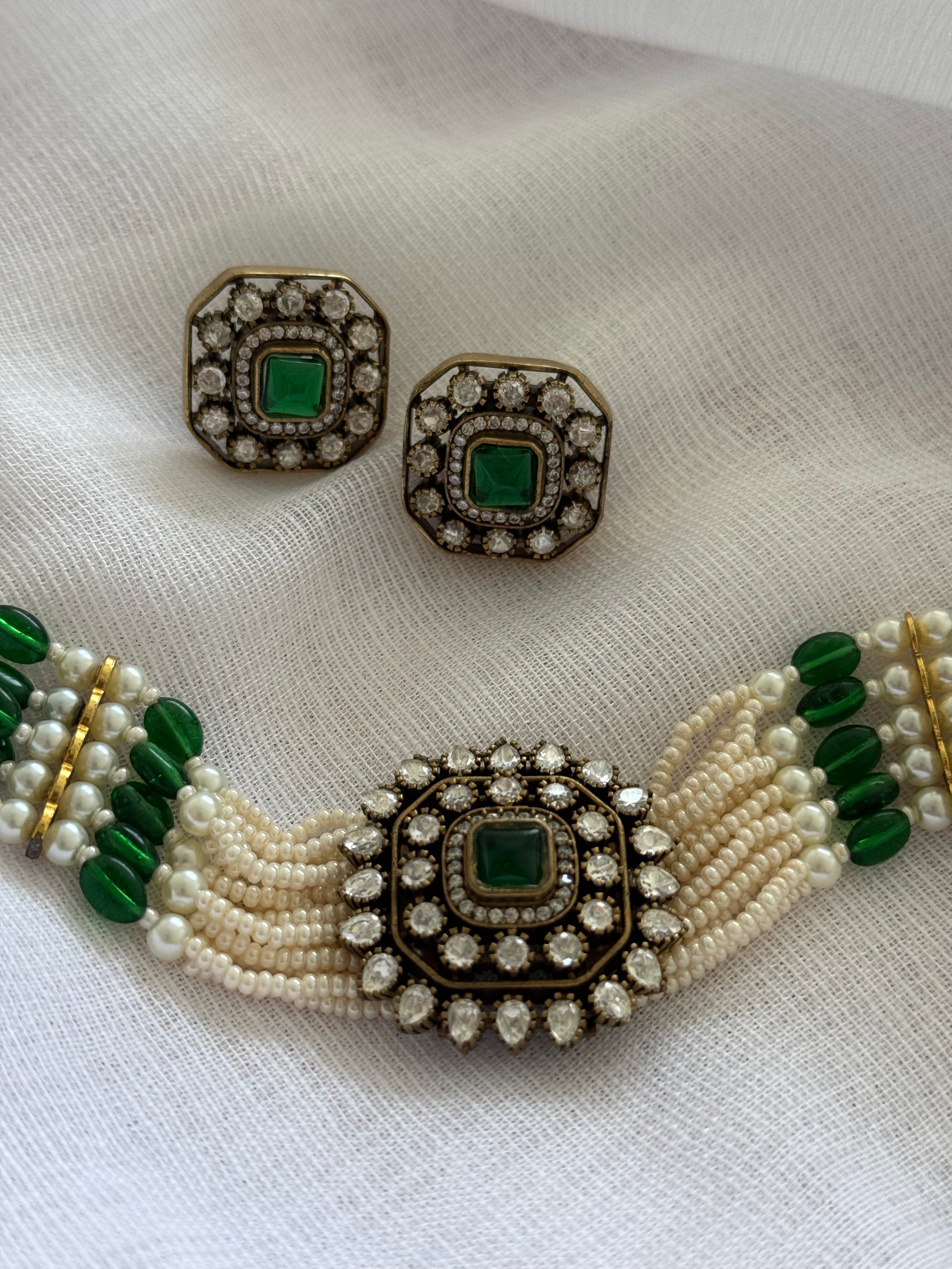 Ridhima Choker Set | Green