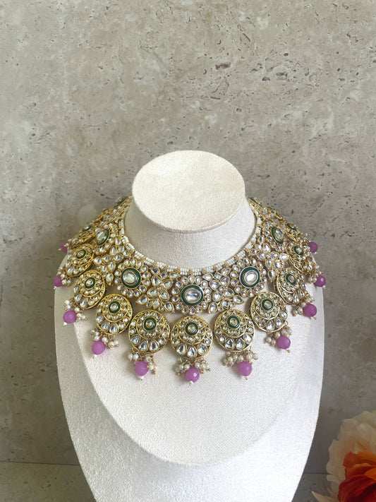 Payal Necklace Set Purple