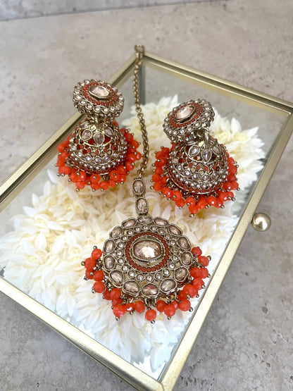 Simran Tikka Set Orange