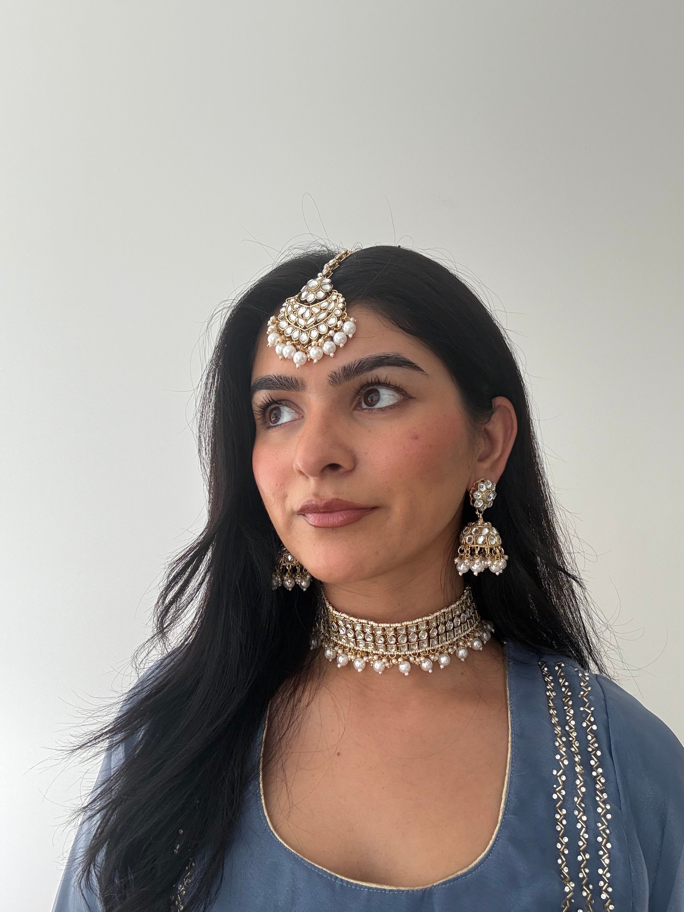 Gauri Necklace Set | White