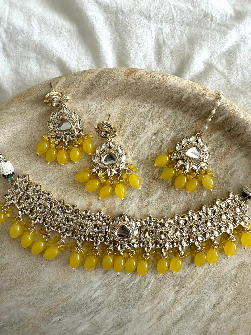Ana Necklace Set | Yellow