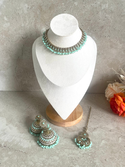 Alia Necklace Set Mint