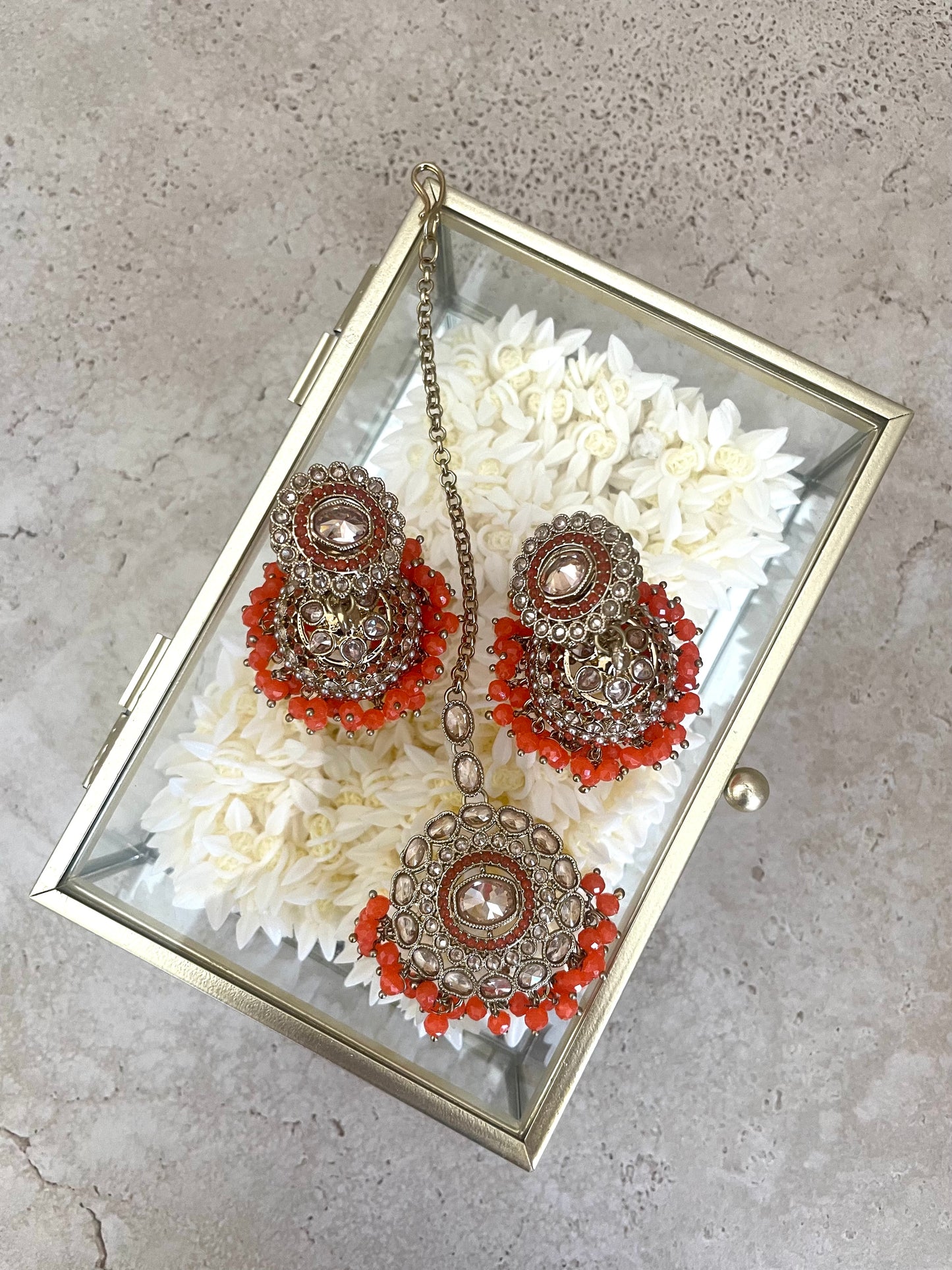 Simran Tikka Set Orange