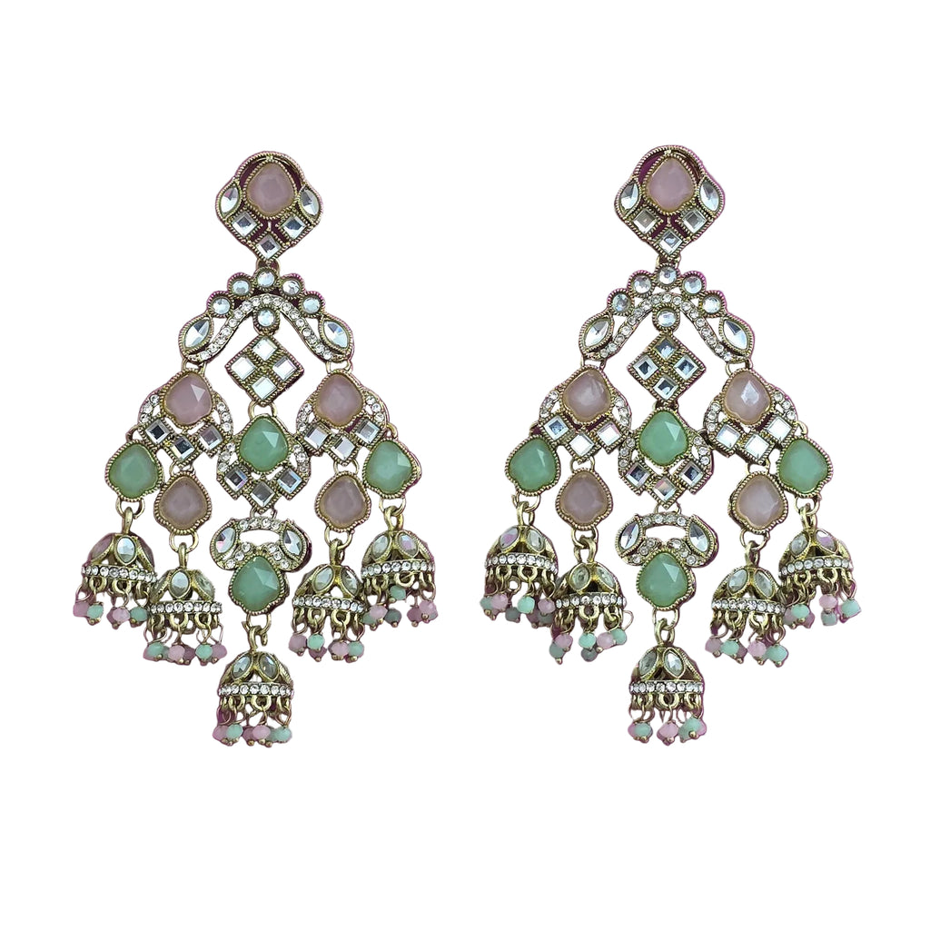 Aashi Earrings | Mint Pink