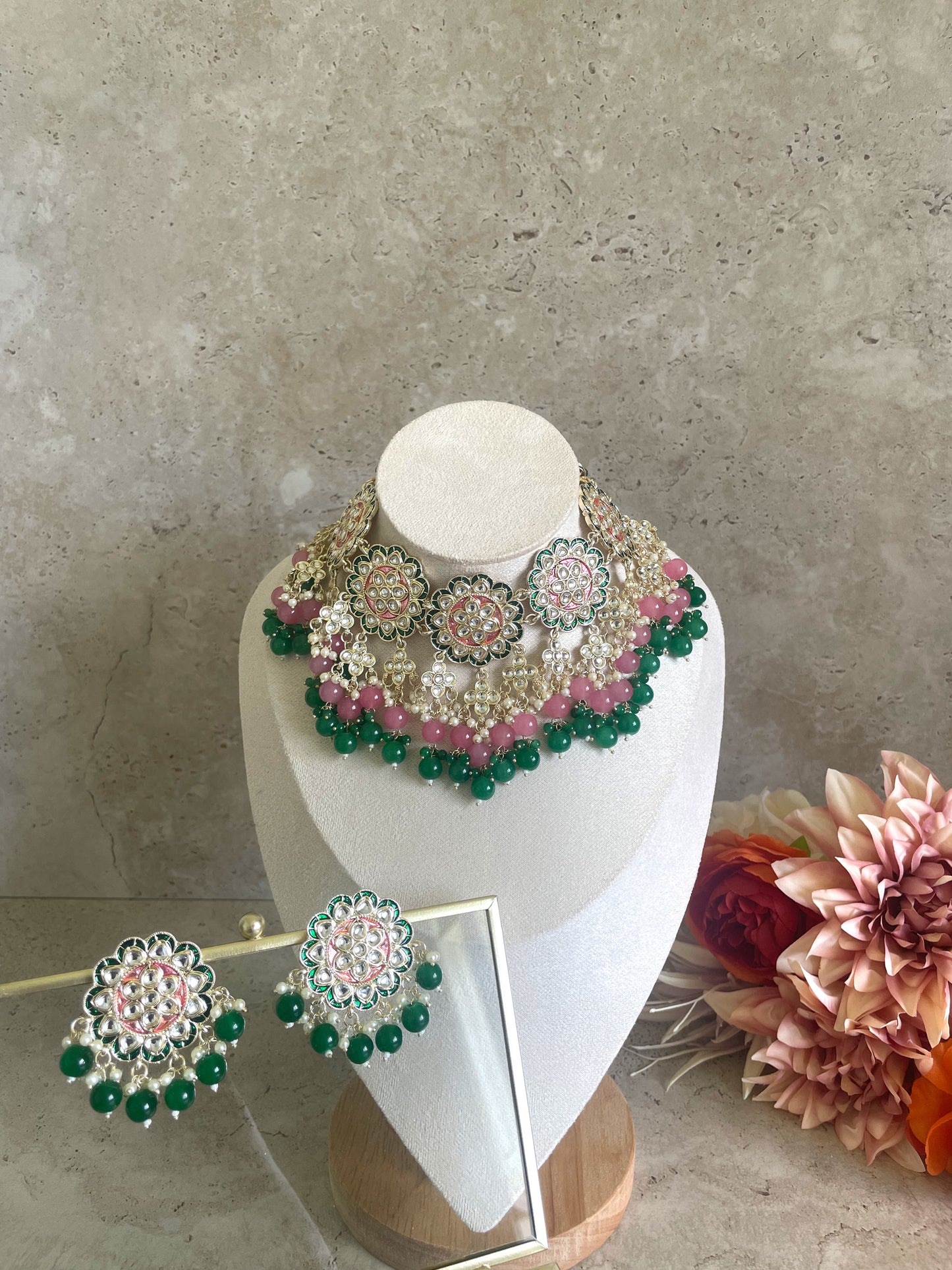 Noor Necklace Set Green