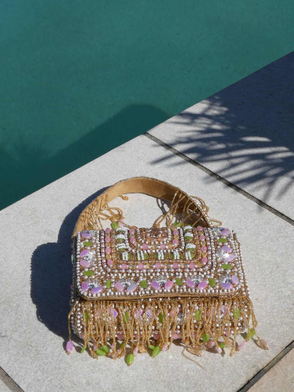 Ziya Beaded Bag | Mint Pink
