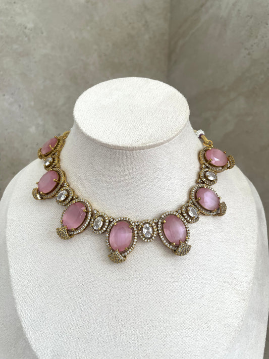 Fareedan Necklace Set Light Pink