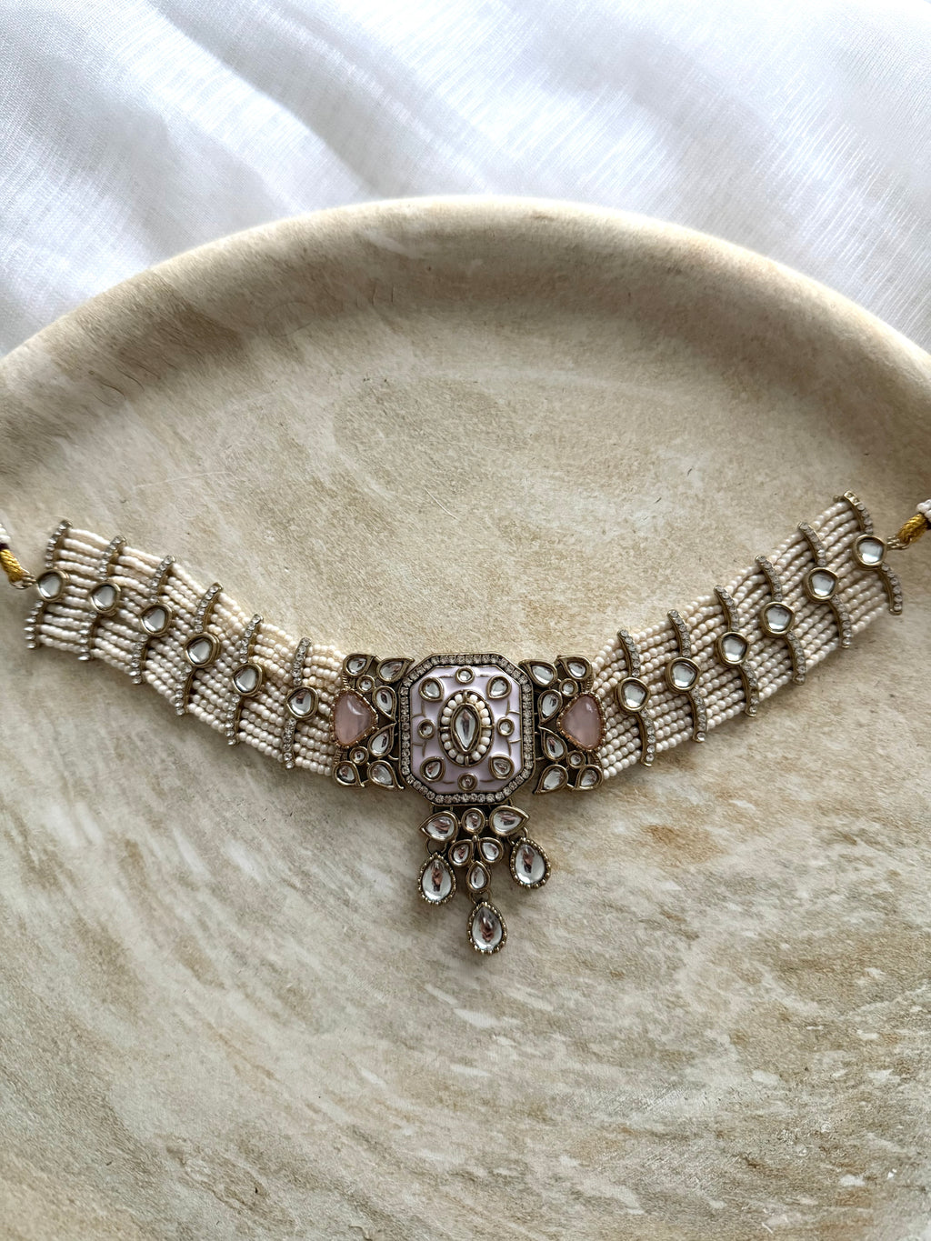 Sunaina Necklace Set | Baby Pink