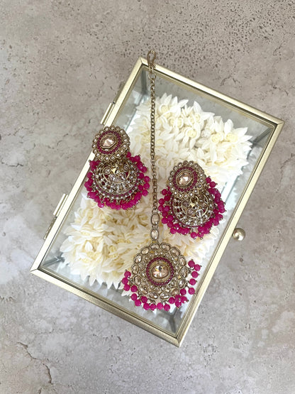 Simran Tikka Set Pink