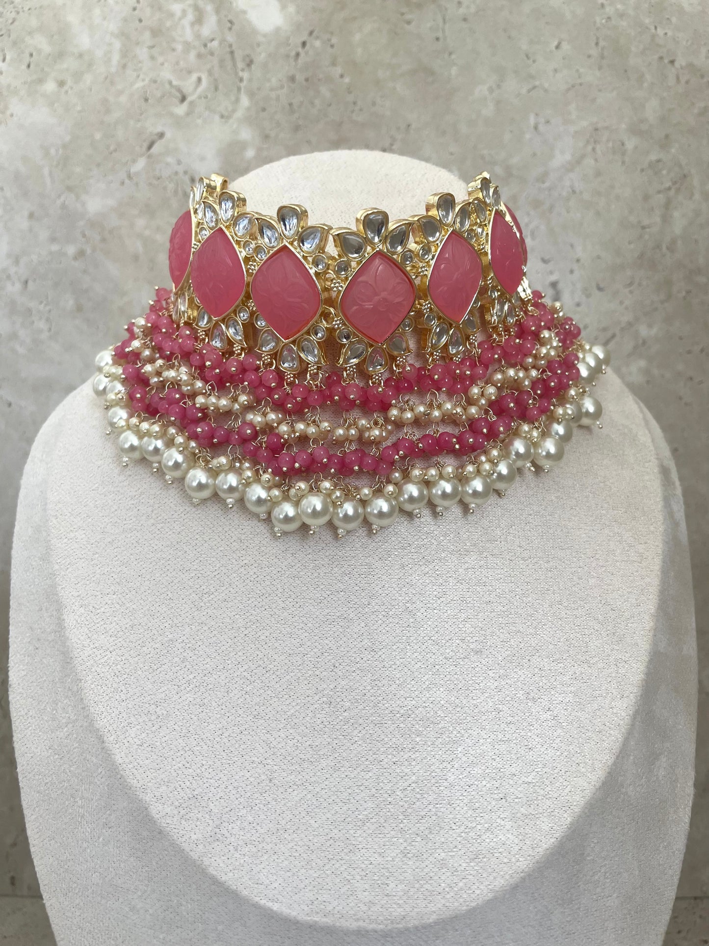 Gehna Necklace Set Pink