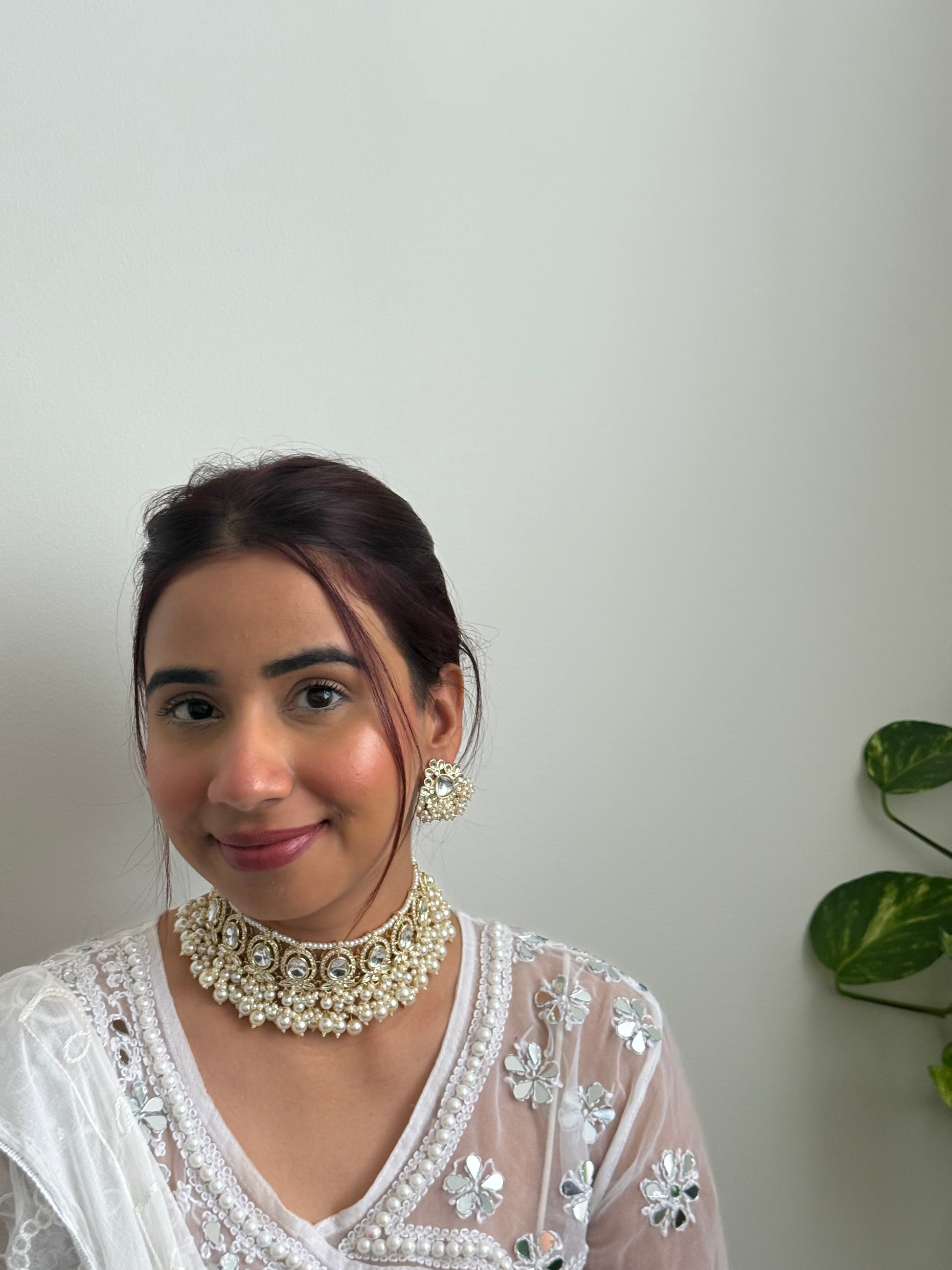 Dimple Necklace Set White