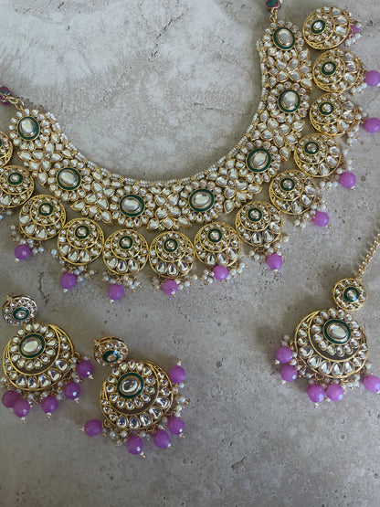 Payal Necklace Set Purple