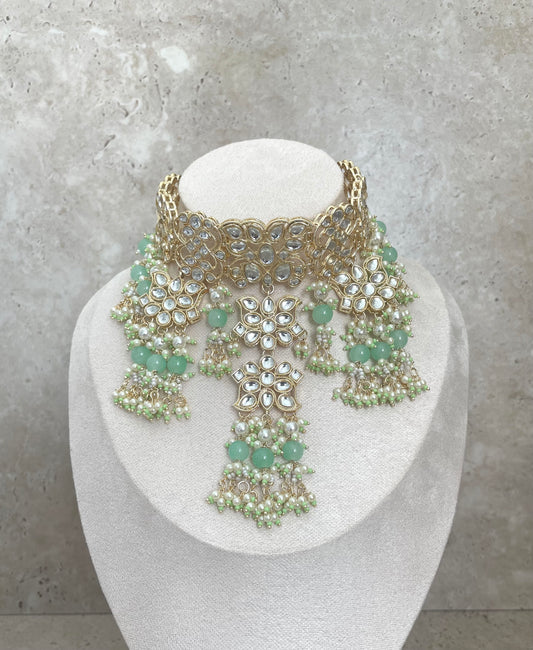 Farah Necklace Set Mint