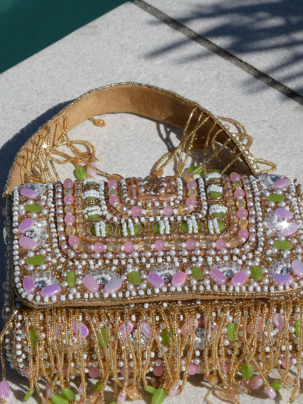 Ziya Beaded Bag | Mint Pink