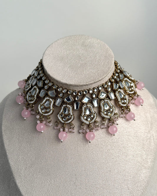 Kiara Necklace Set Pink