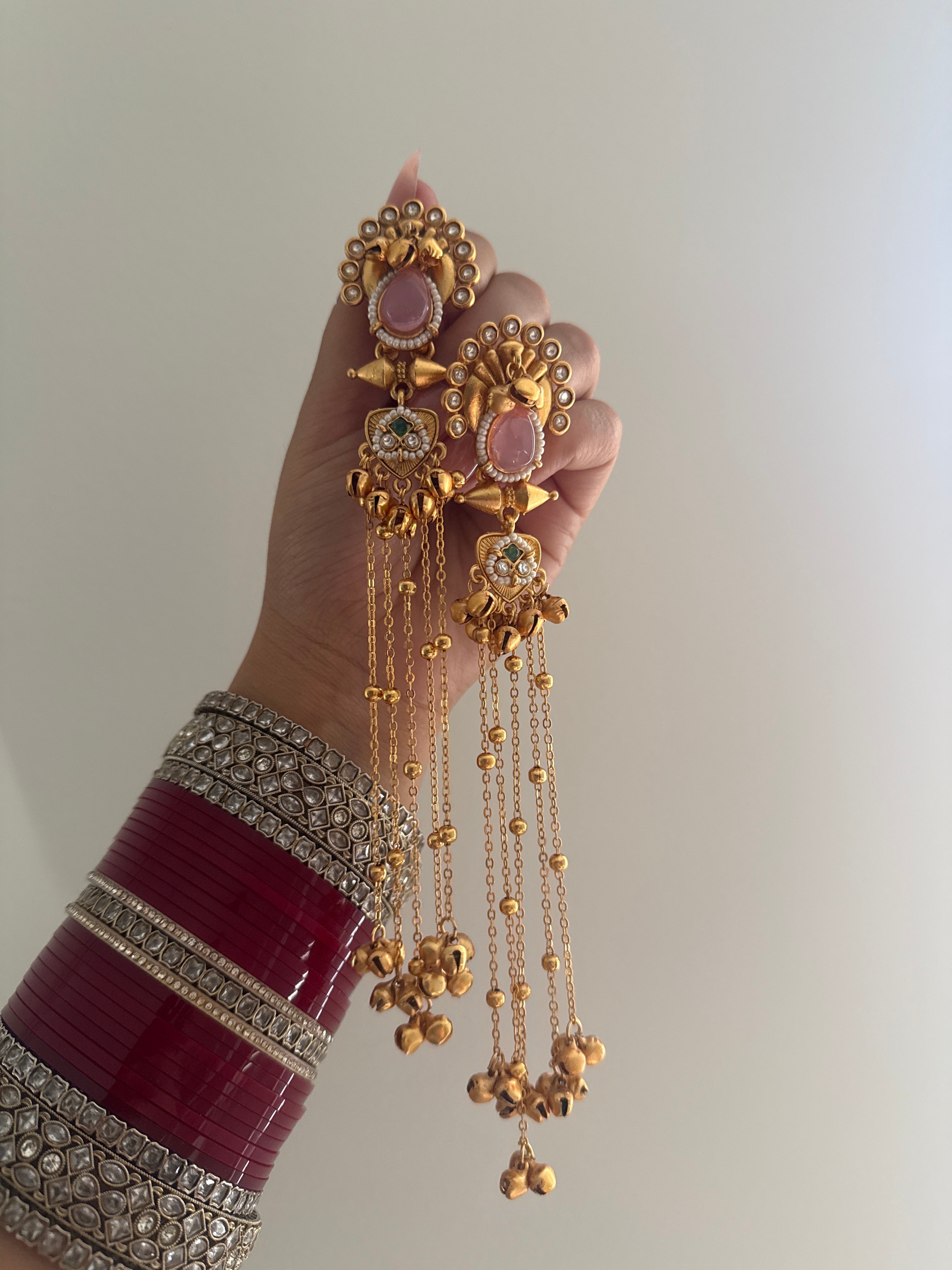 Ishvika Kashmiri Eaarings | Soft Pink