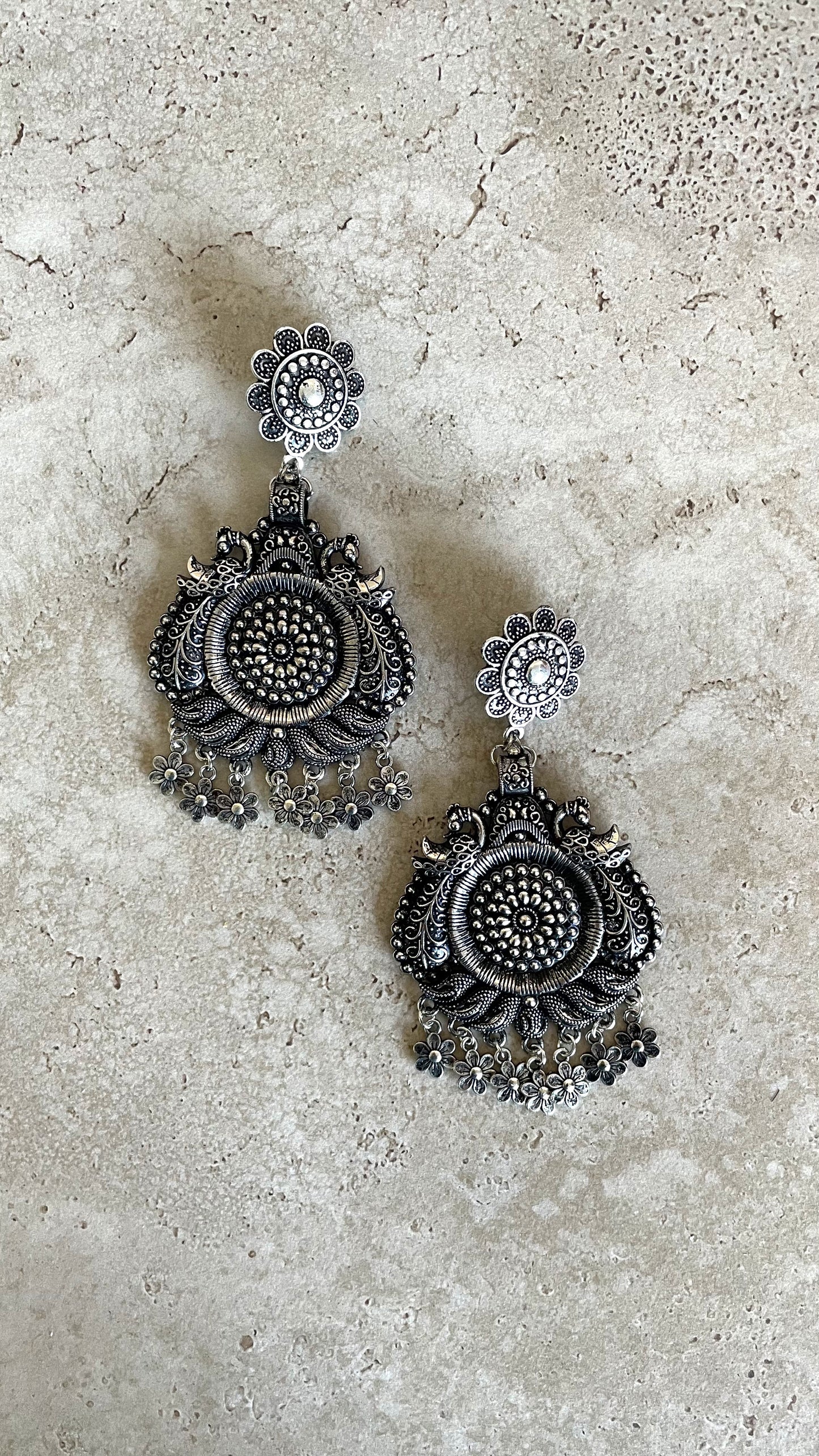 Myra Earrings Oxidised