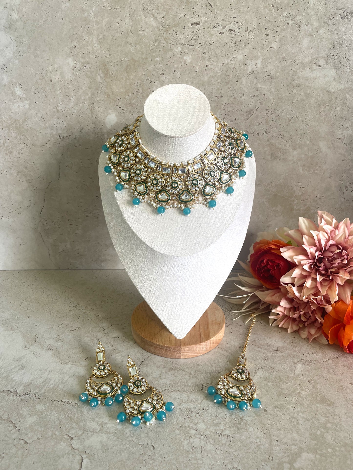 Priya Necklace Set Turquoise