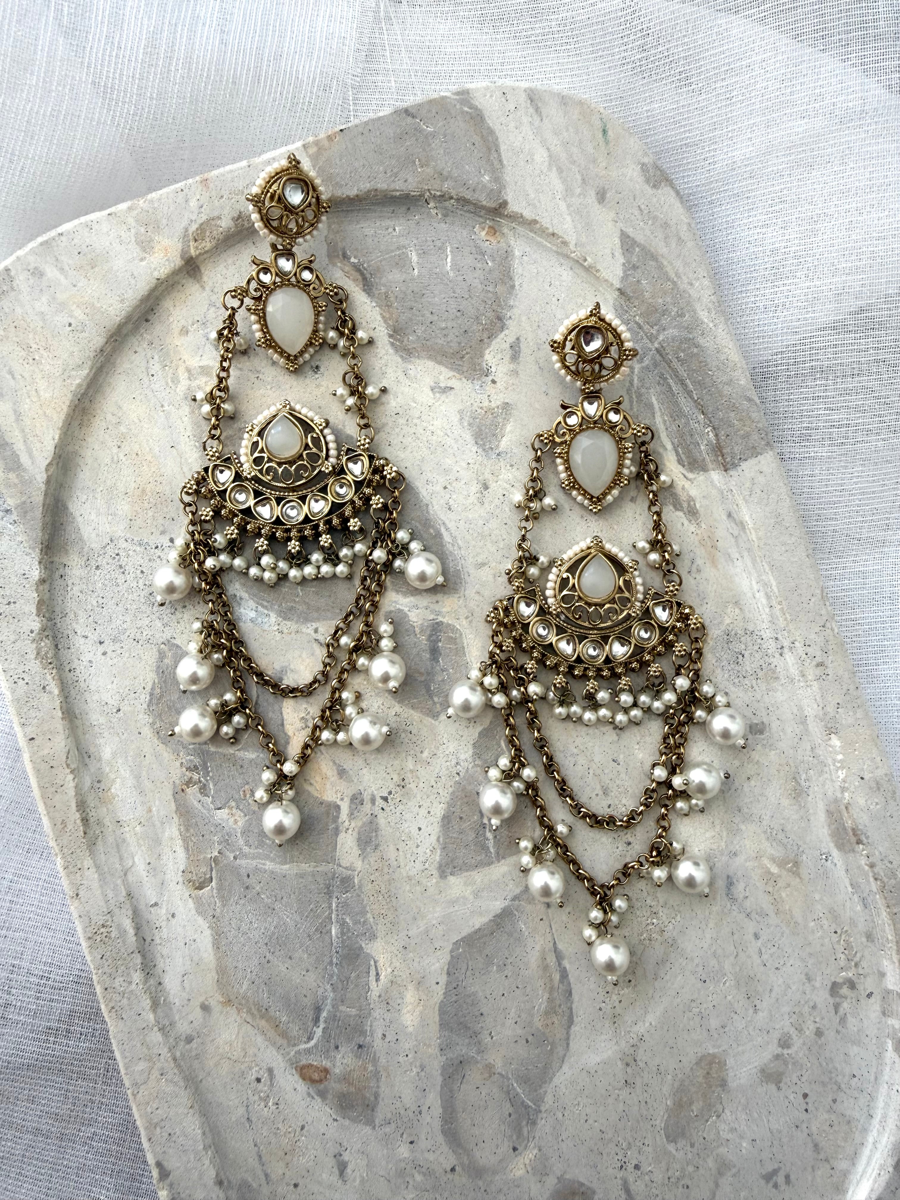Yuvika Earrings | White
