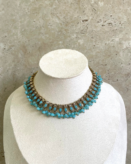 Alia Necklace Set Blue