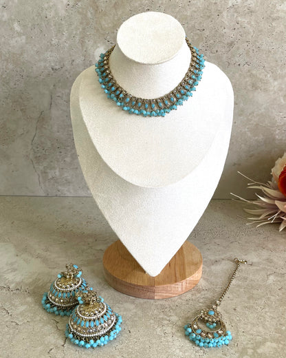 Alia Necklace Set Blue