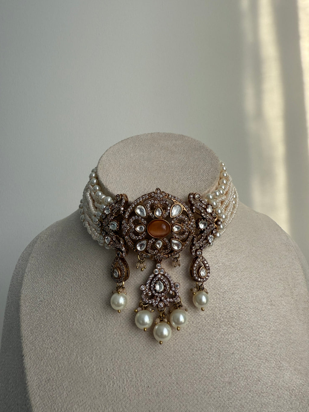 Dua Necklace Set | Peach