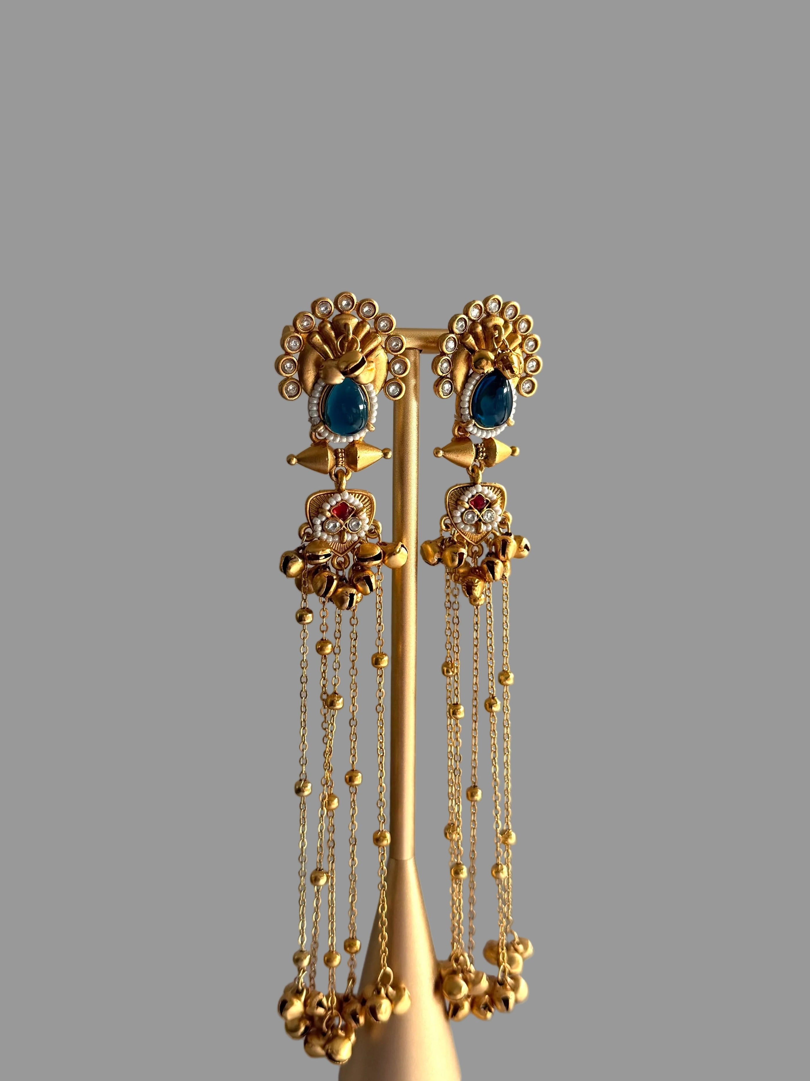 Ishvika Kashmiri Eaarings | Blue