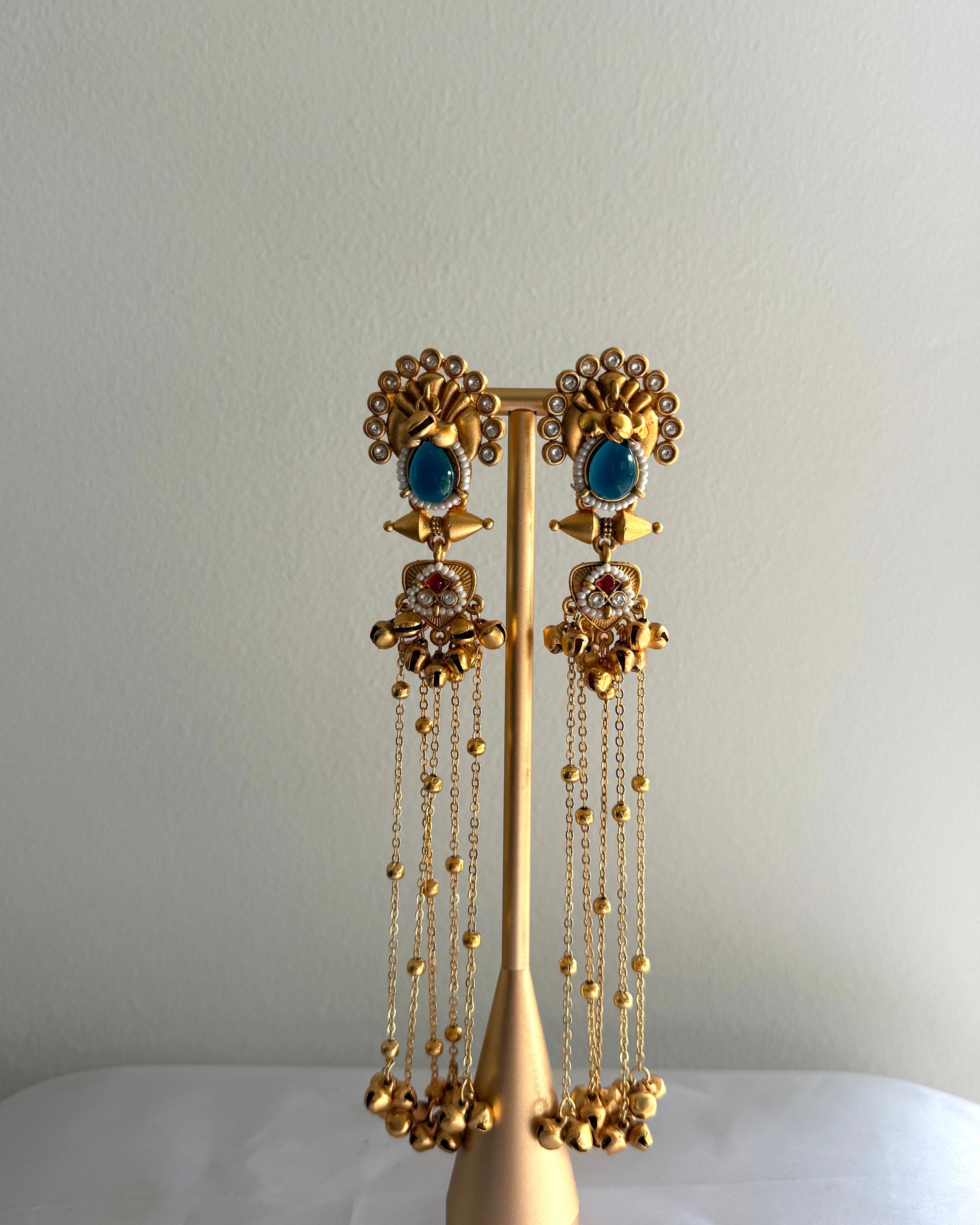 Ishvika Kashmiri Eaarings | Blue