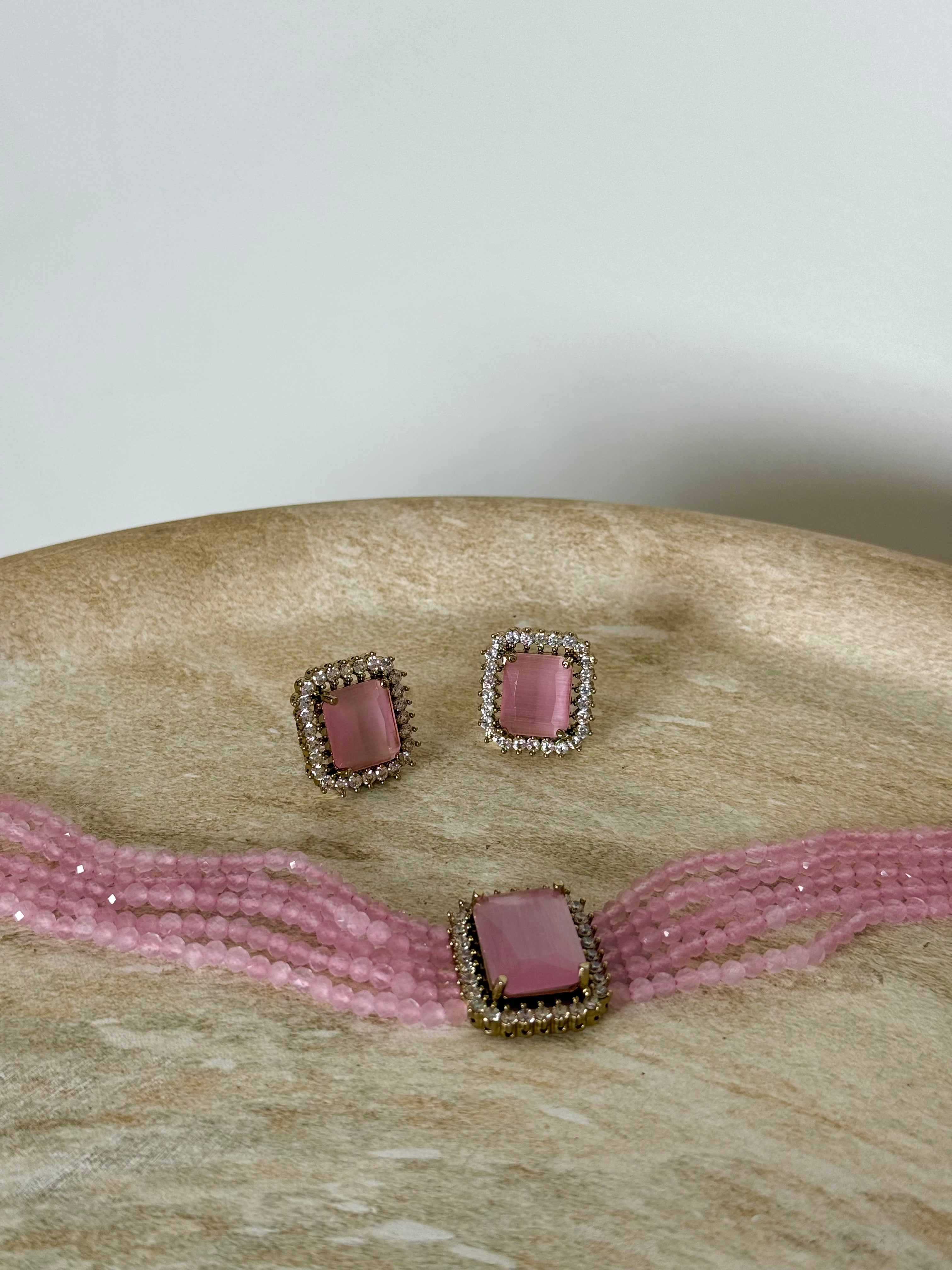 Rumi Choker Set | Baby Pink