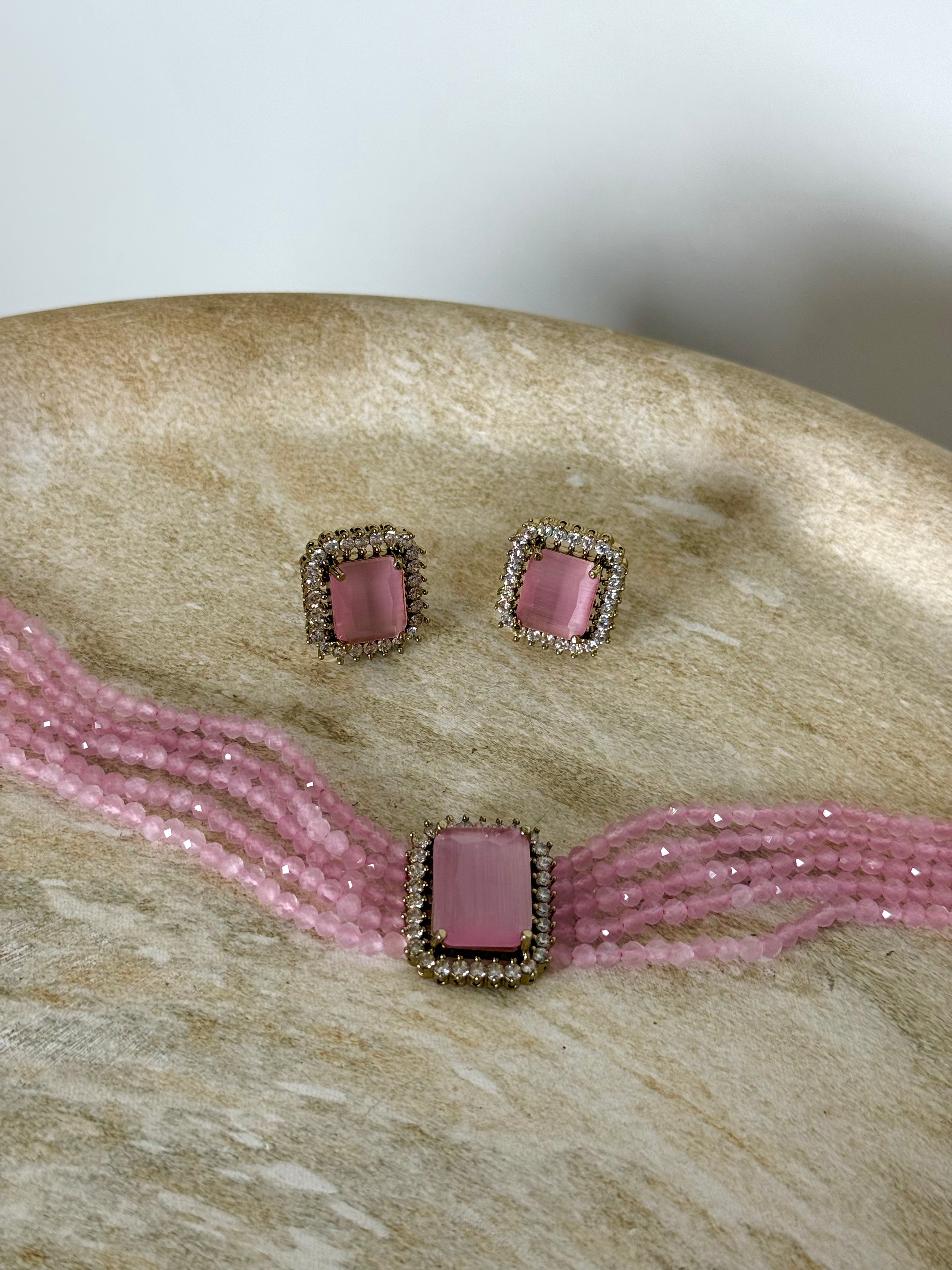 Rumi Choker Set | Baby Pink