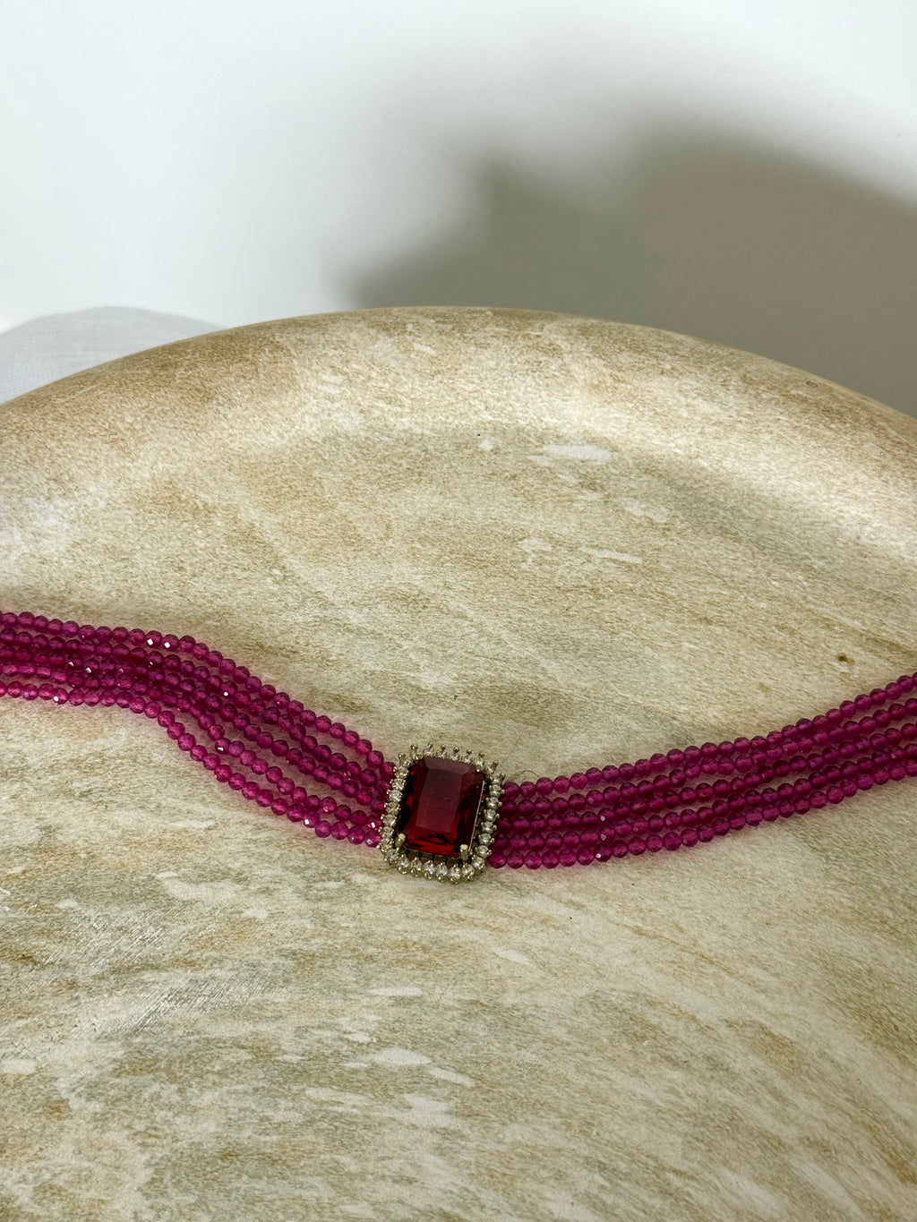 Rumi Choker Set | Wine Red